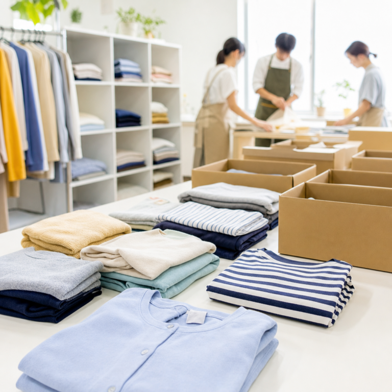 袋詰め前の順番で整える就労継続支援B型の衣類整理と梱包
